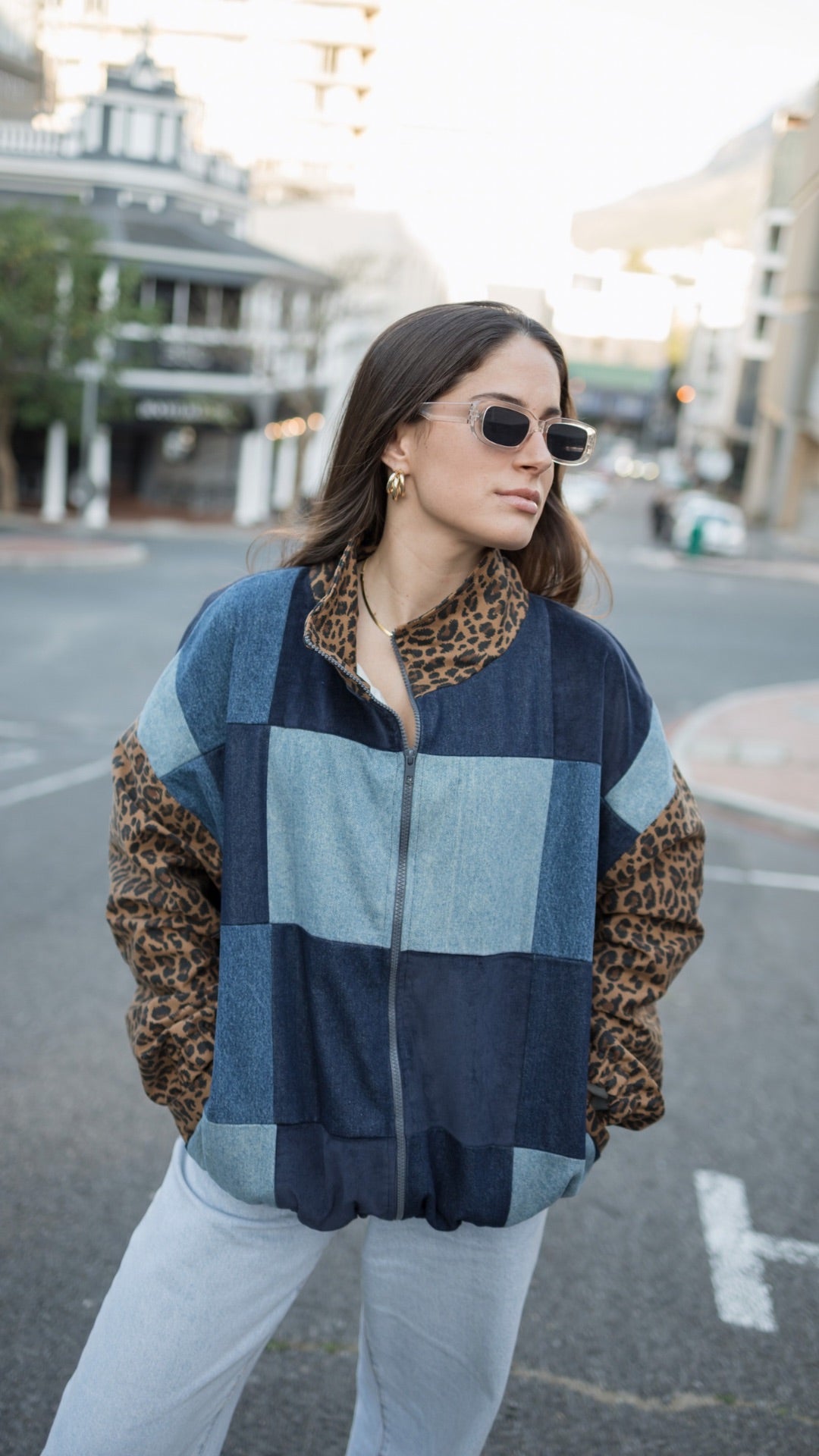 Wild Patch Denim Panel Jacket