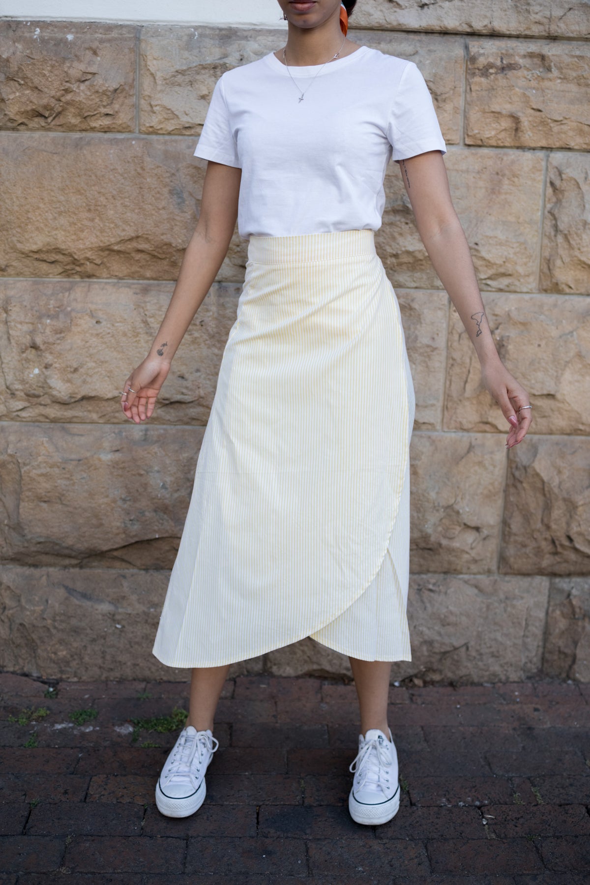 Limoncello Stripe Wrap Skirt