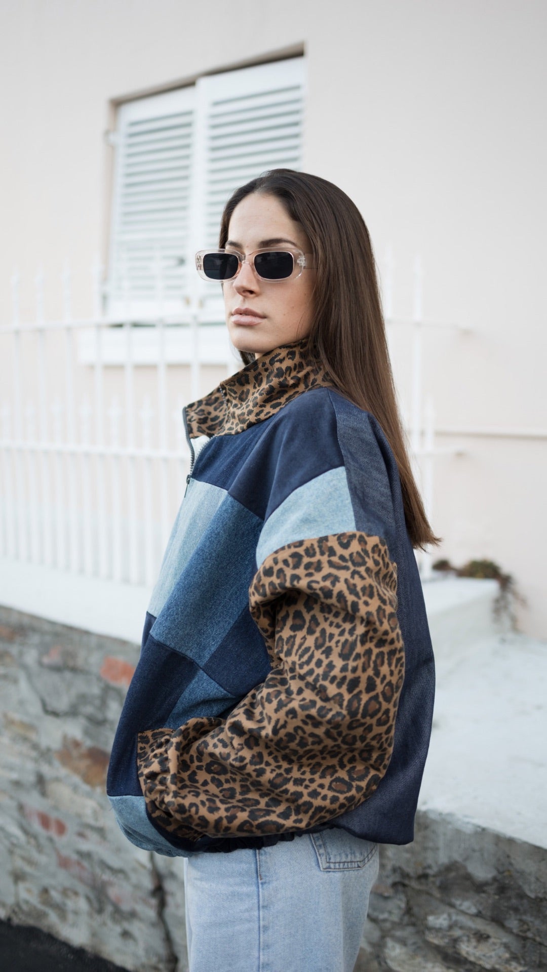 Wild Patch Denim Panel Jacket