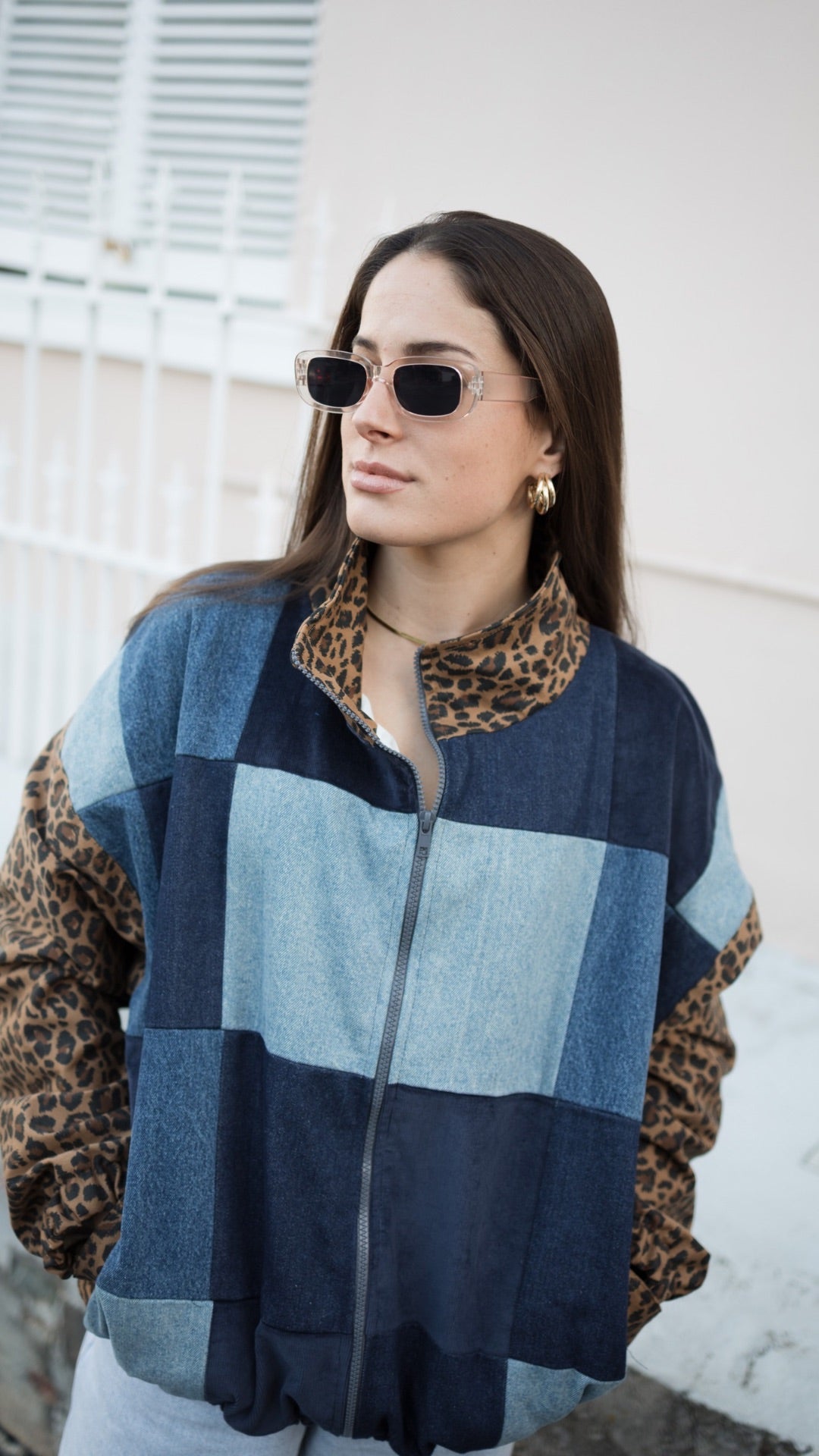 Wild Patch Denim Panel Jacket