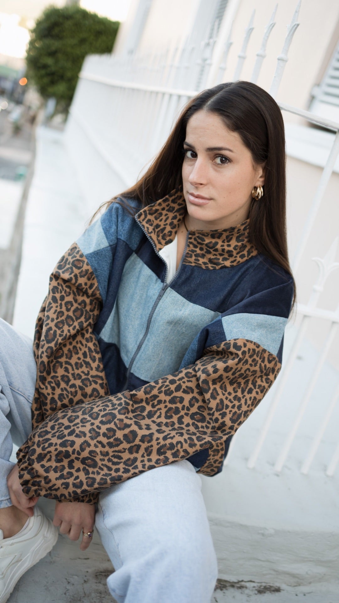 Wild Patch Denim Panel Jacket