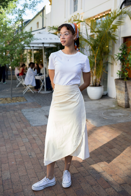 Limoncello Stripe Wrap Skirt