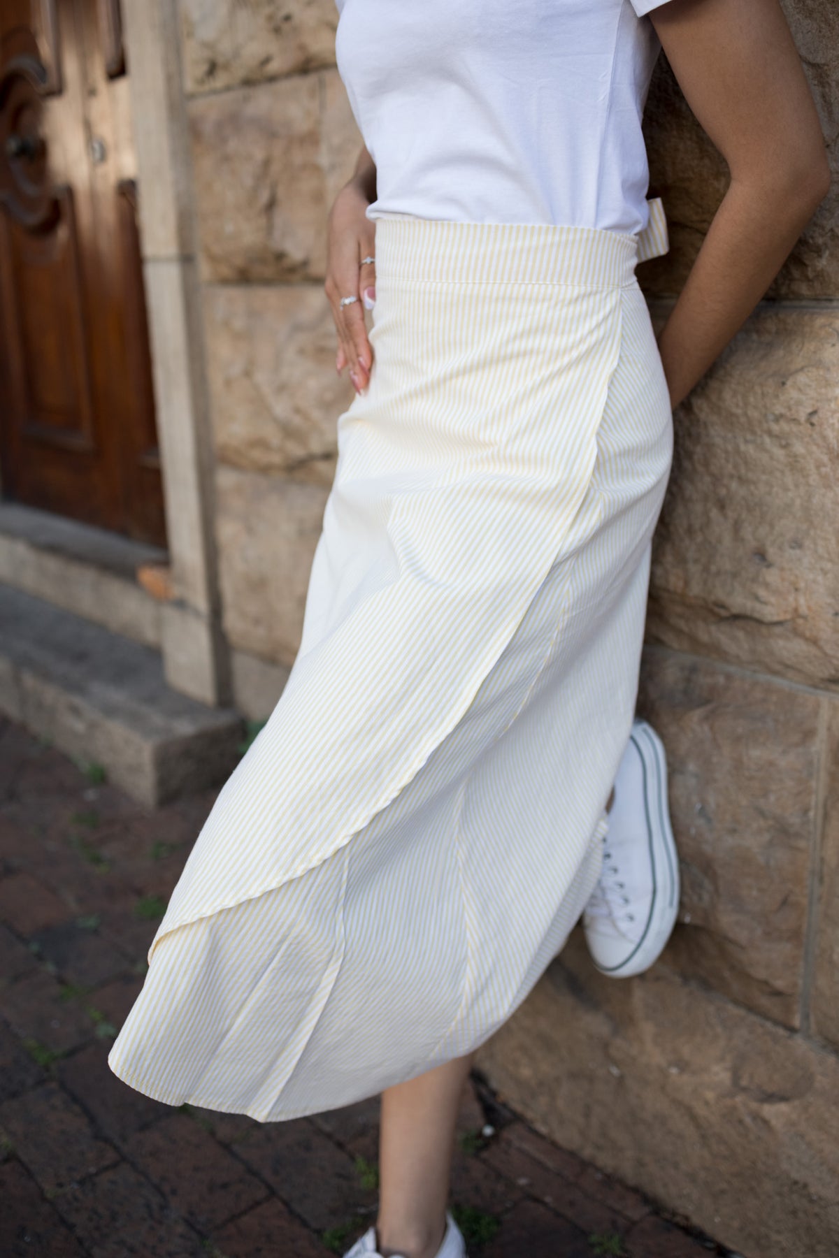 Limoncello Stripe Wrap Skirt