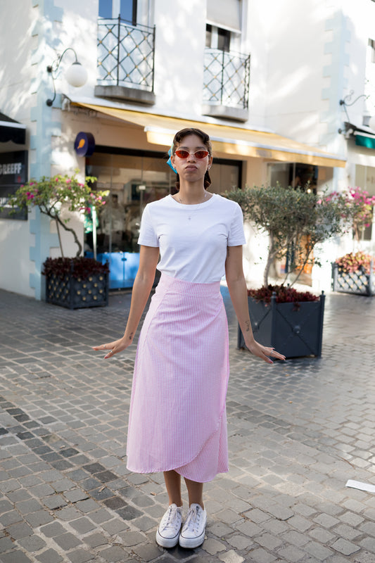 Positano Pink Wrap Skirt