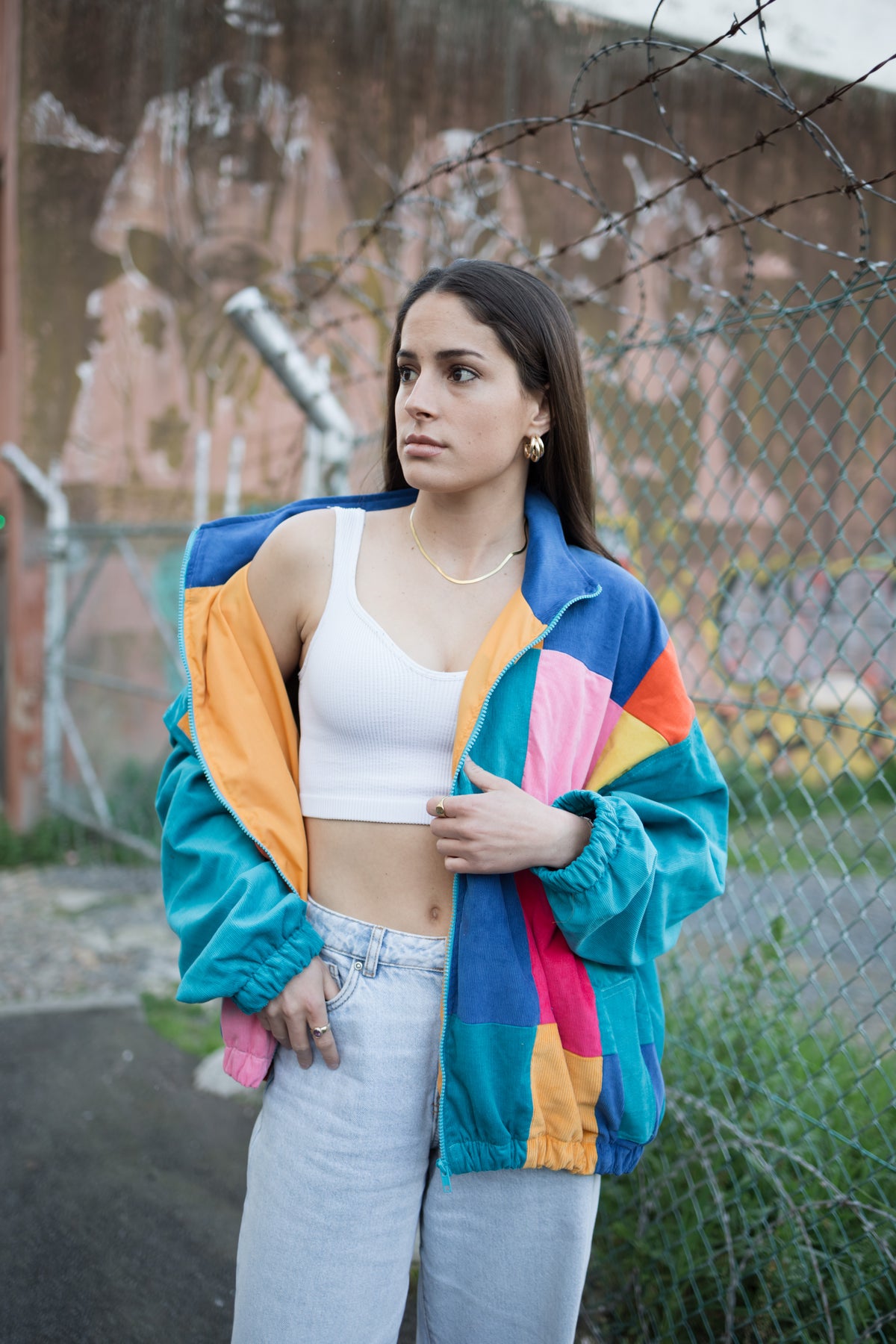 Blue Patch Jacket - Turquoise
